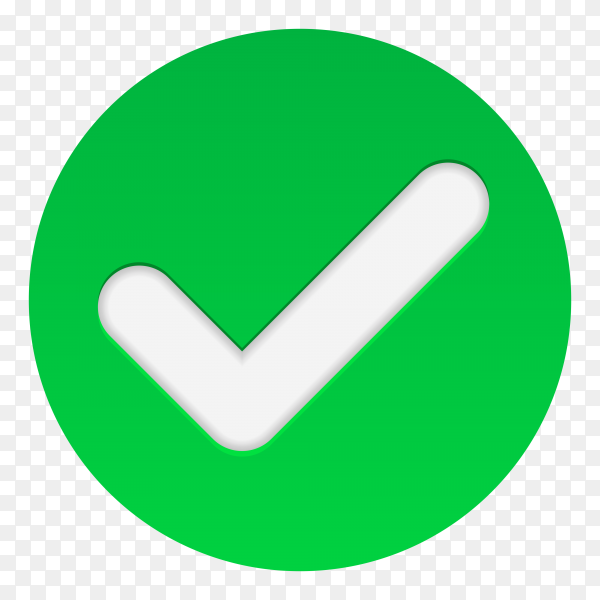 Checkmark green tick isolated on transparent background PNG